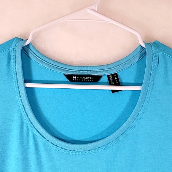 H by HALSTON Essentials Turquois   Crew Neck 3/4 Sleeve Tee Size M - Picture 3 of 8